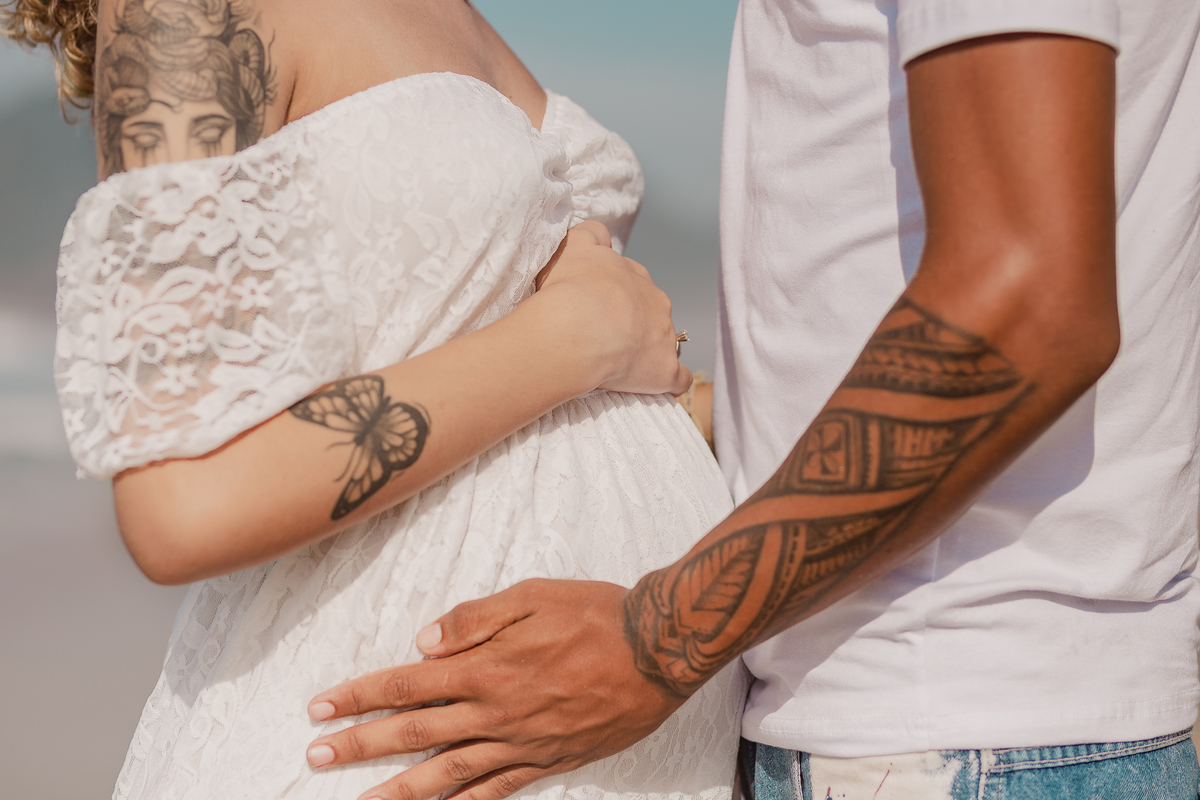 Ensaio de gestante Externo - Gestante Eduarda - Praia de Grumari