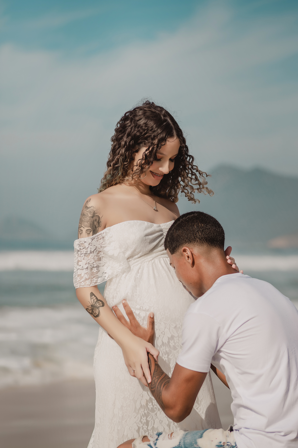 Ensaio de gestante Externo - Gestante Eduarda - Praia de Grumari