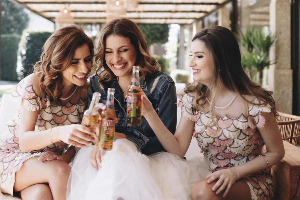 noiva e damas de honor; casamento na Quinta do Avesso