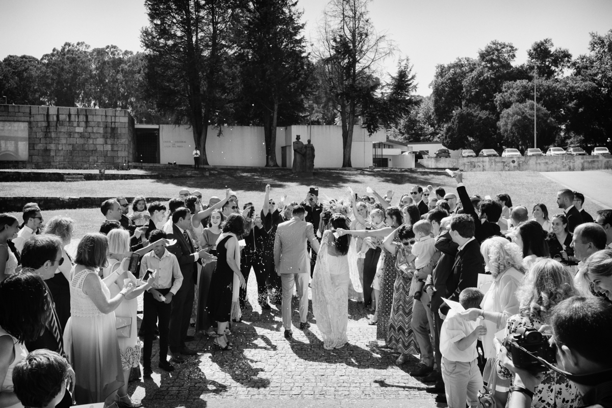 cerimónia de casamento no Mosteiro de Leça de Balio, Portugal