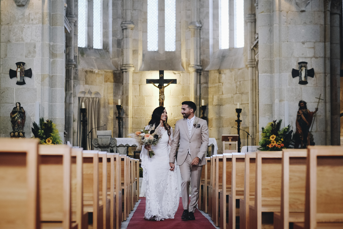 cerimónia de casamento no Mosteiro de Leça de Balio, Portugal