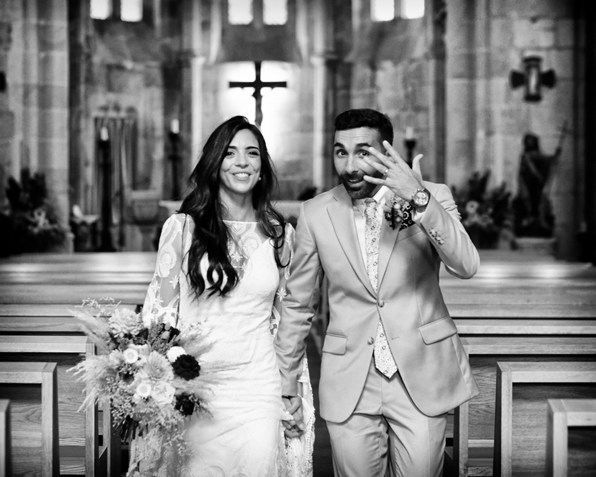 cerimónia de casamento no Mosteiro de Leça de Balio, Portugal