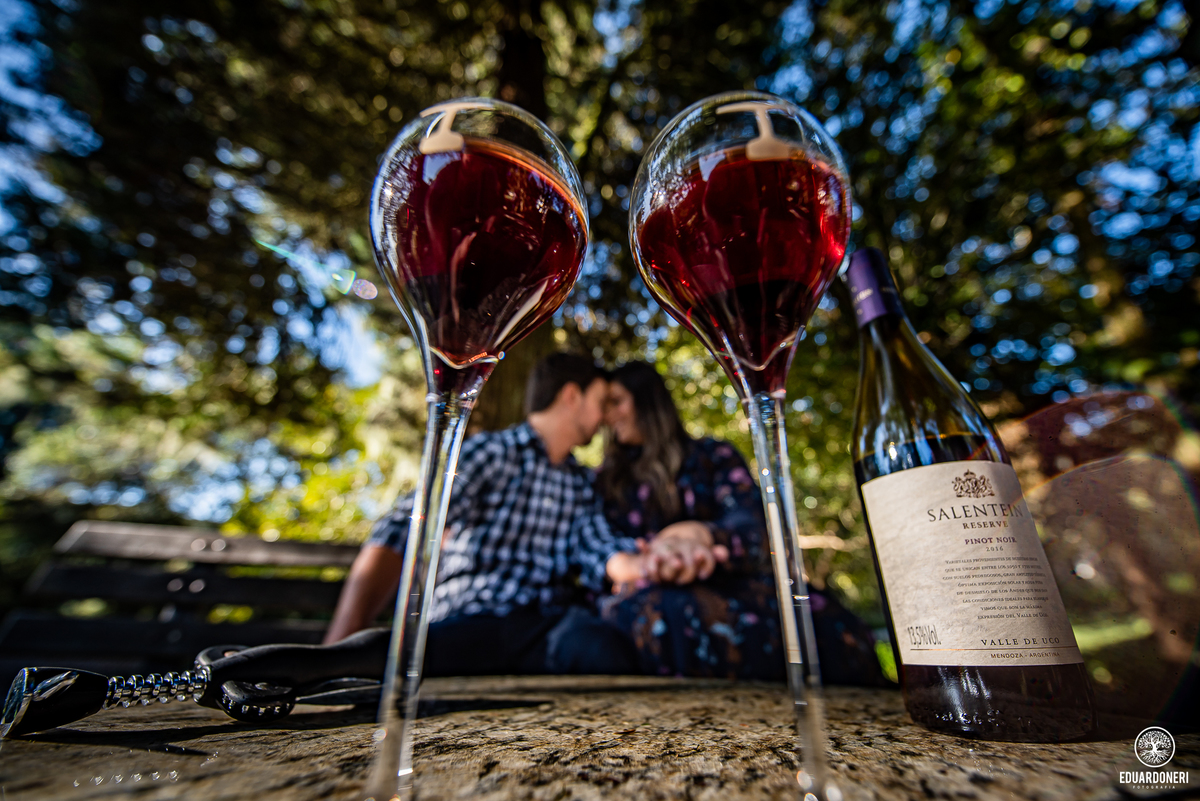 e quem sabe fazer um ensaio de tomar um vinho durante a sessão de pre wedding