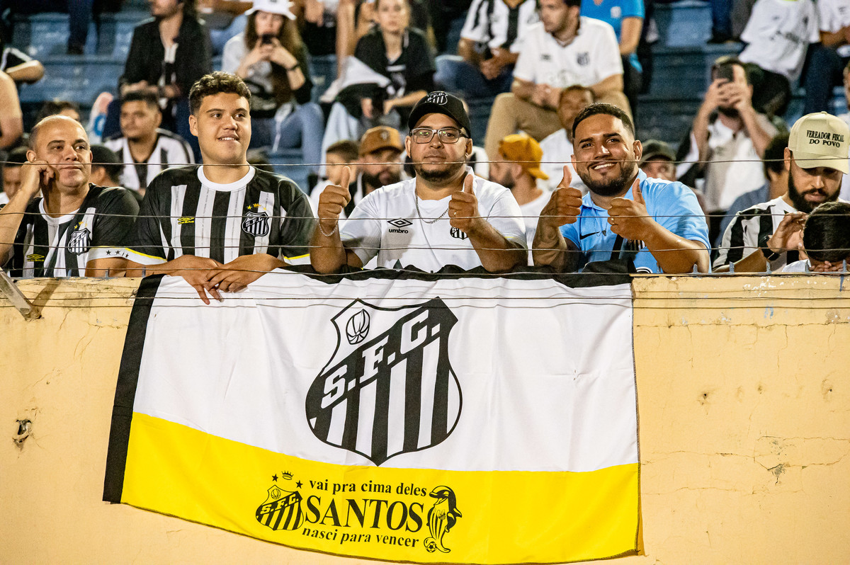 Vista panorâmica do Estádio do Café lotado para a partida entre Santos FC e Botafogo-SP.