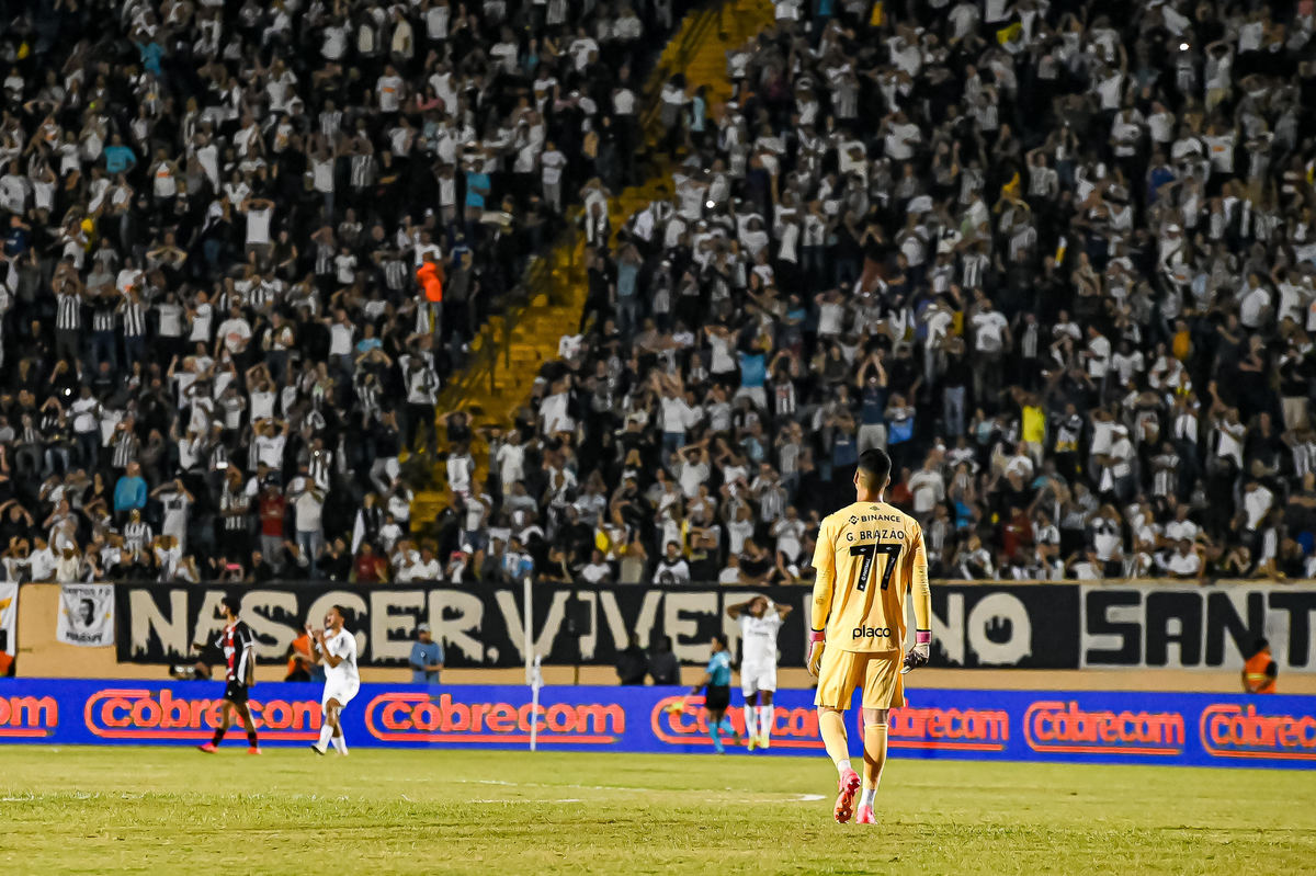 Vista panorâmica do Estádio do Café lotado para a partida entre Santos FC e Botafogo-SP.