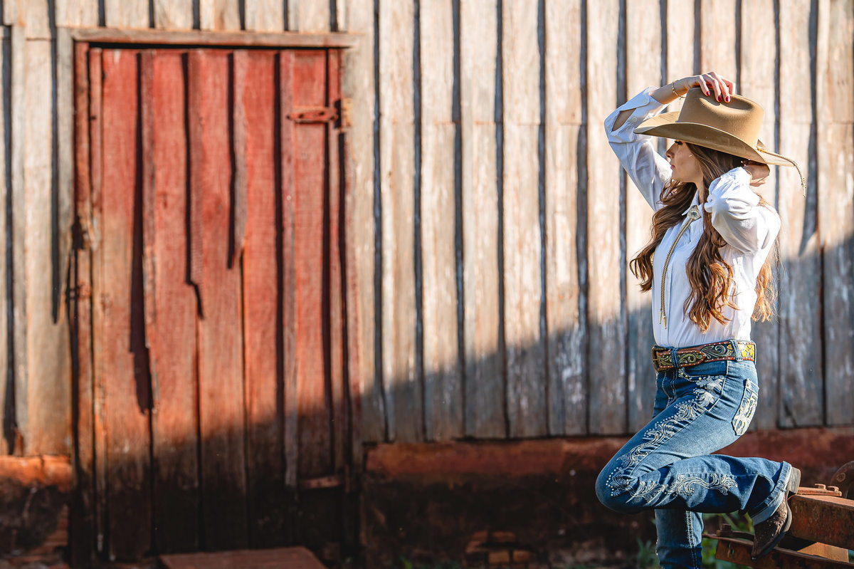ensaio de 15 anos como tema country na fazenda