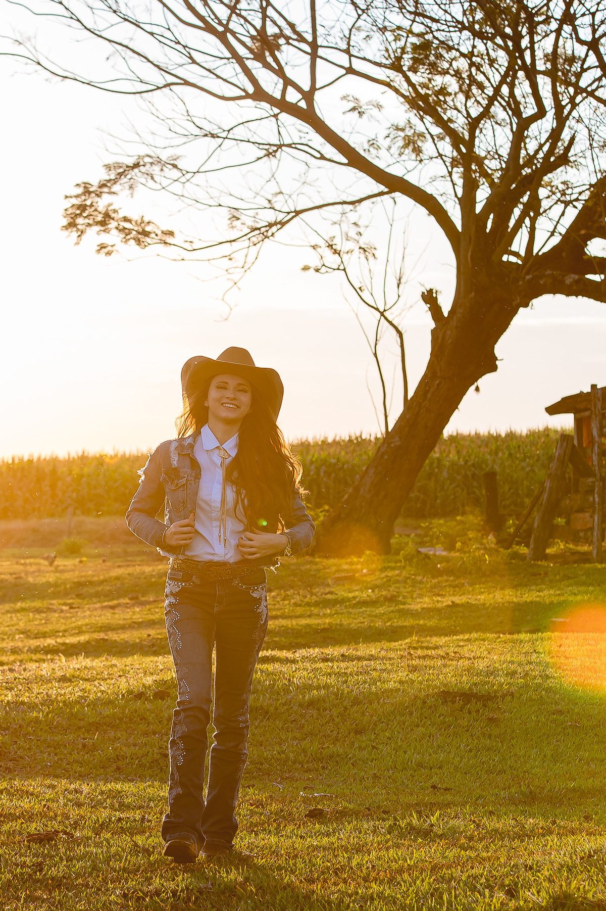 ensaio de 15 anos como tema country na fazenda