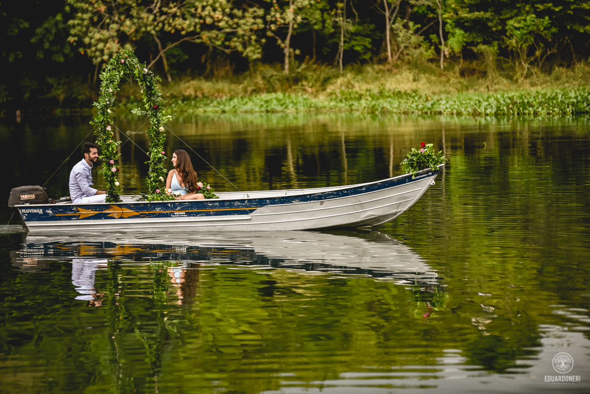 Save the date, Karen e Thiago, ensaio no rio Paranapanema na Represa