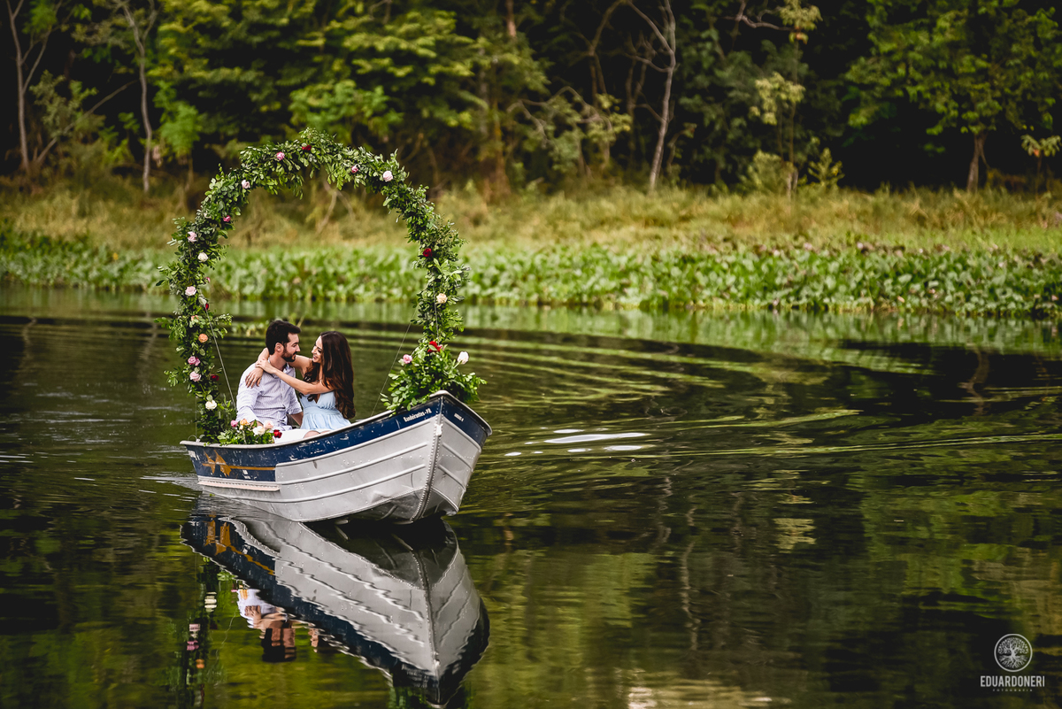 Save the date, Karen e Thiago, ensaio no rio Paranapanema na Represa