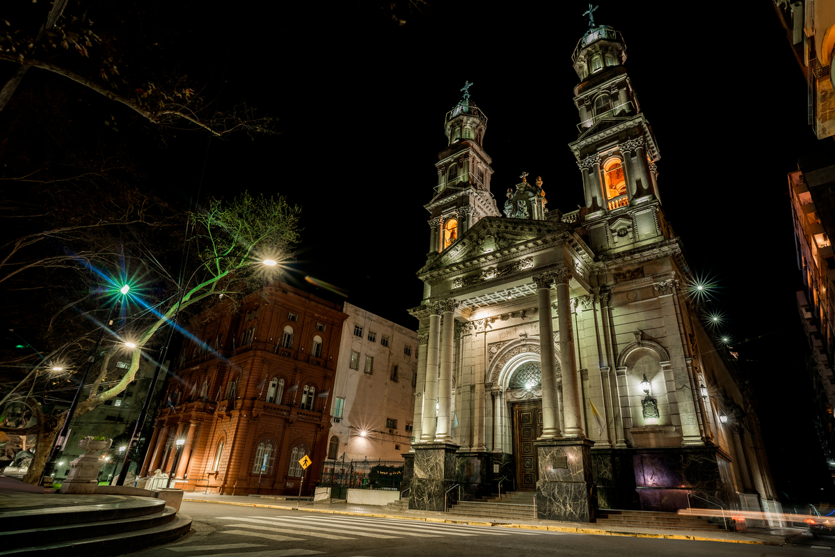Catedral de rosario y municipalidad de rosario de noche Fotografía arquitectura de Daniel Cuart y DNX Fotografia DNX Estudio