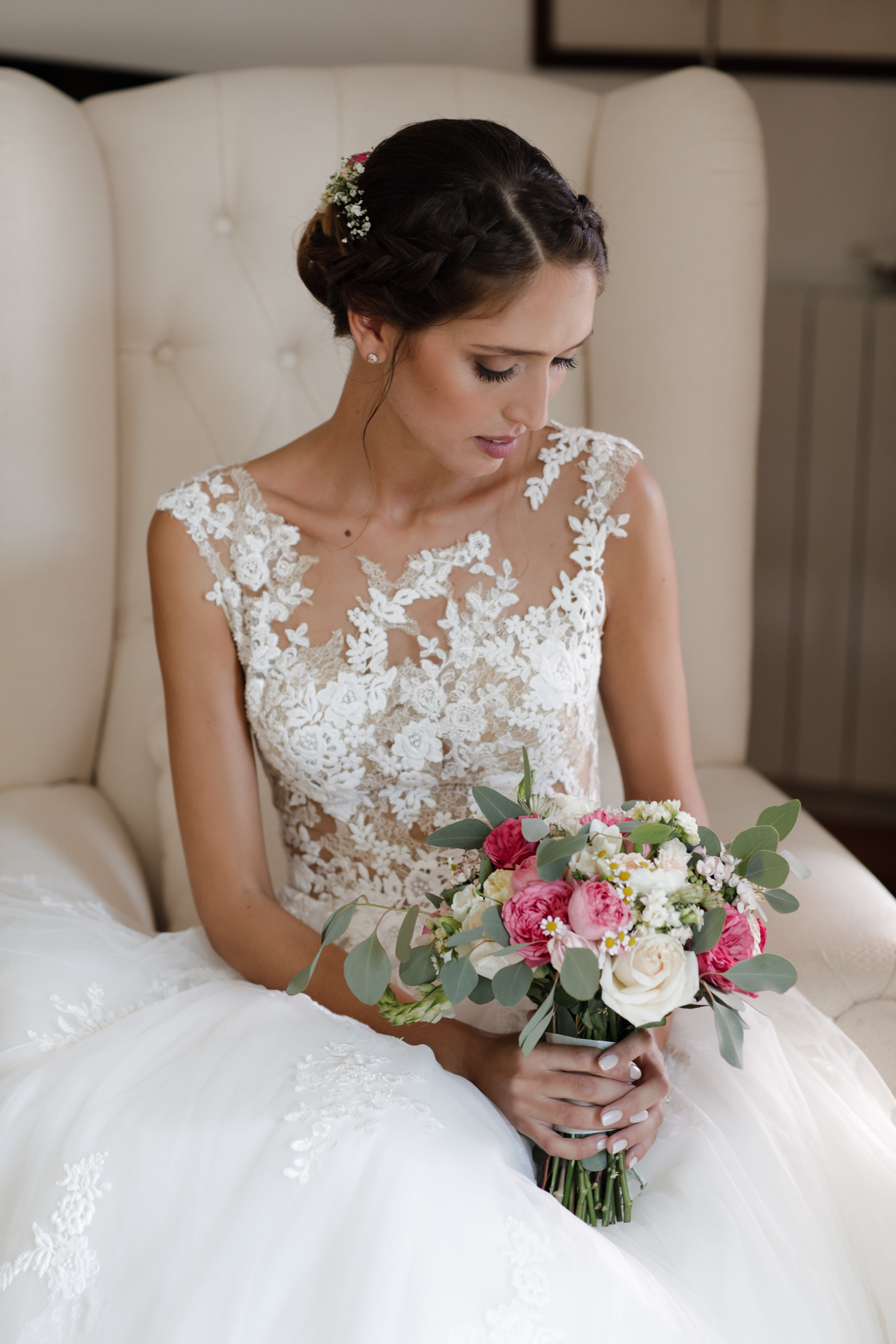 Casamento Quinta Marques da Serra Alenquer Portugal Noiva Cabelo penteado Ines Salsinha maquilhagem rita amorim vestido pronovias