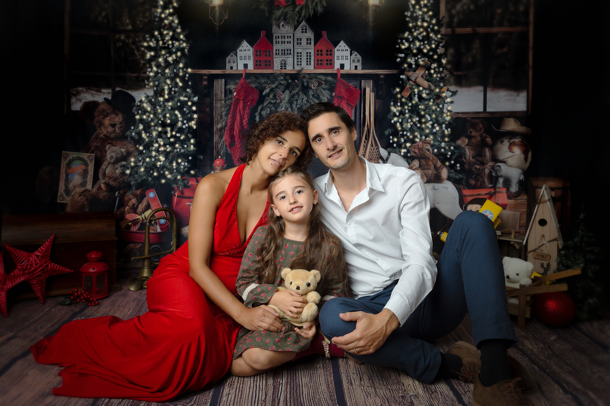a família reúnida de Natal