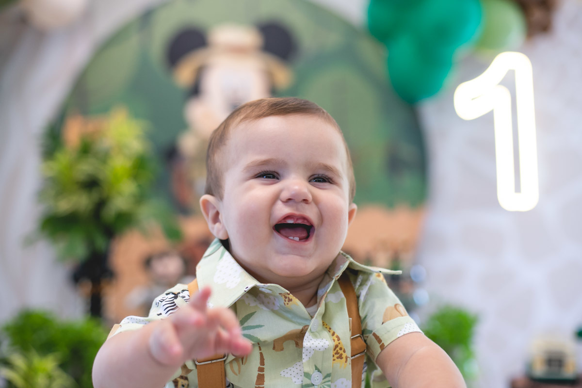 Fotografia festa de 1 ano menino Mickey Safari