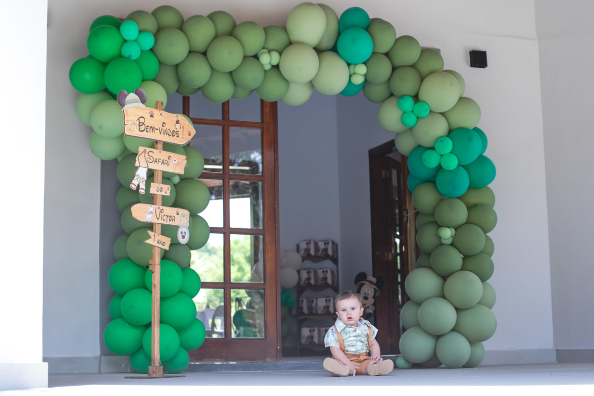 Arco de Balões Safari fotografia festa infantil