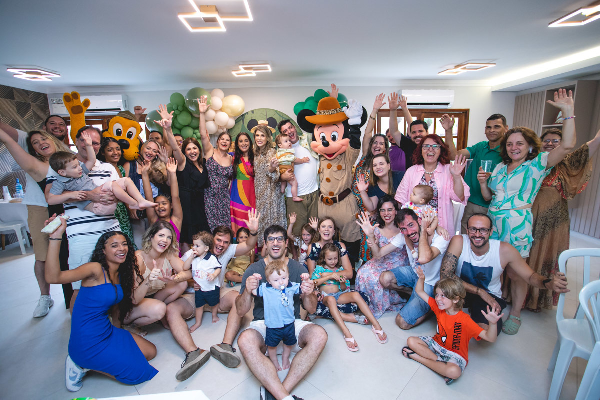 Família reunida festa infantil fotografia festa Cotia SP