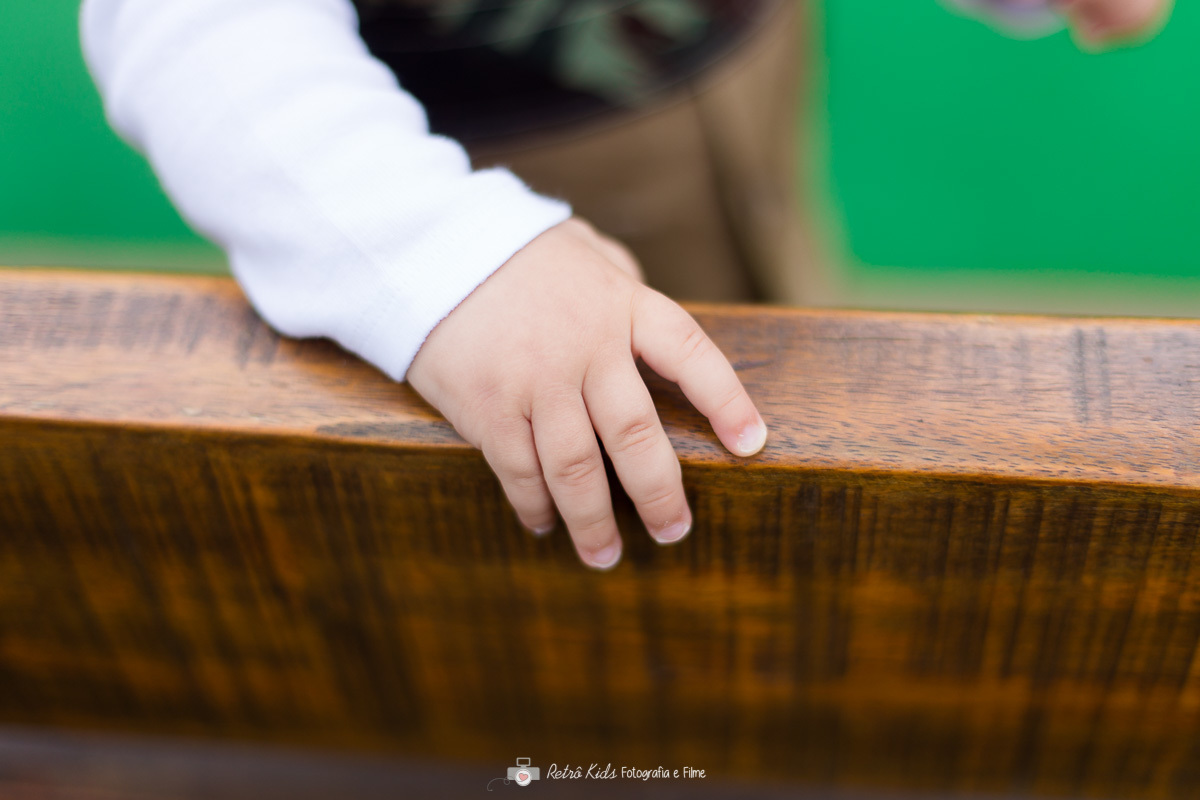 mãos do bebê durante as fotos da festa
