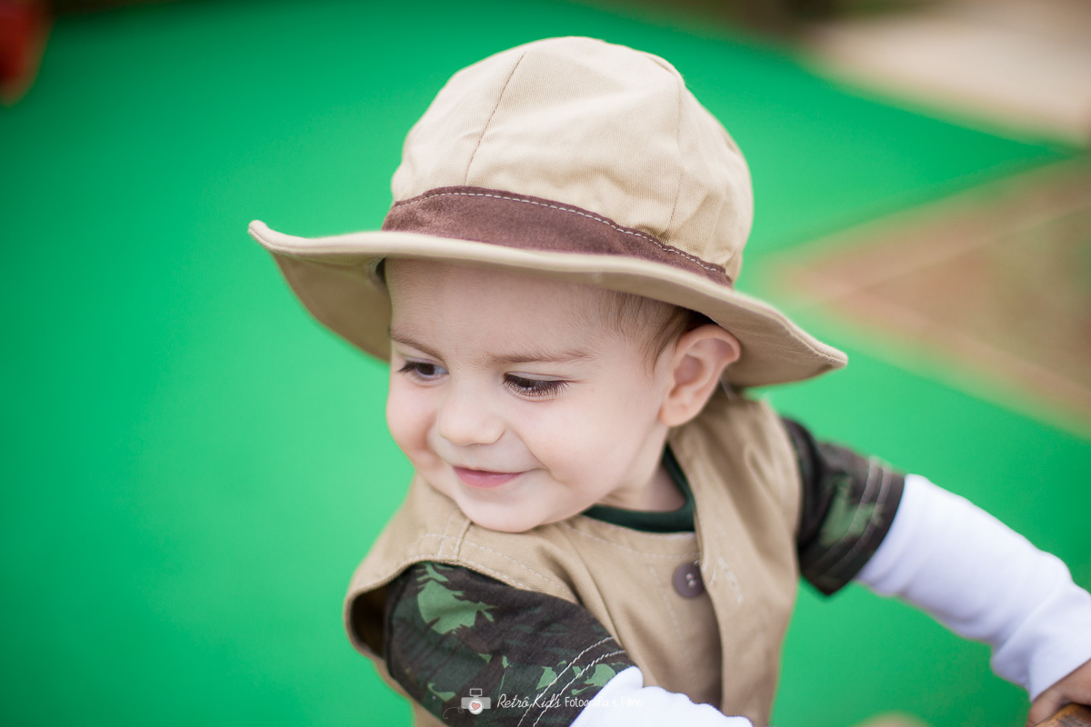 sessão fotográfica durante a festa infantil
