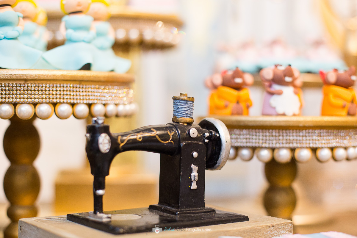 detalhes da decoração Cinderela no Buffet Miniland Tatuapé SP