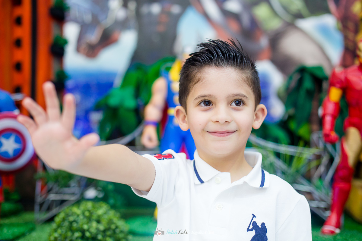 Gustavo durante sua festa de aniversário para comemorar seus 5 anos