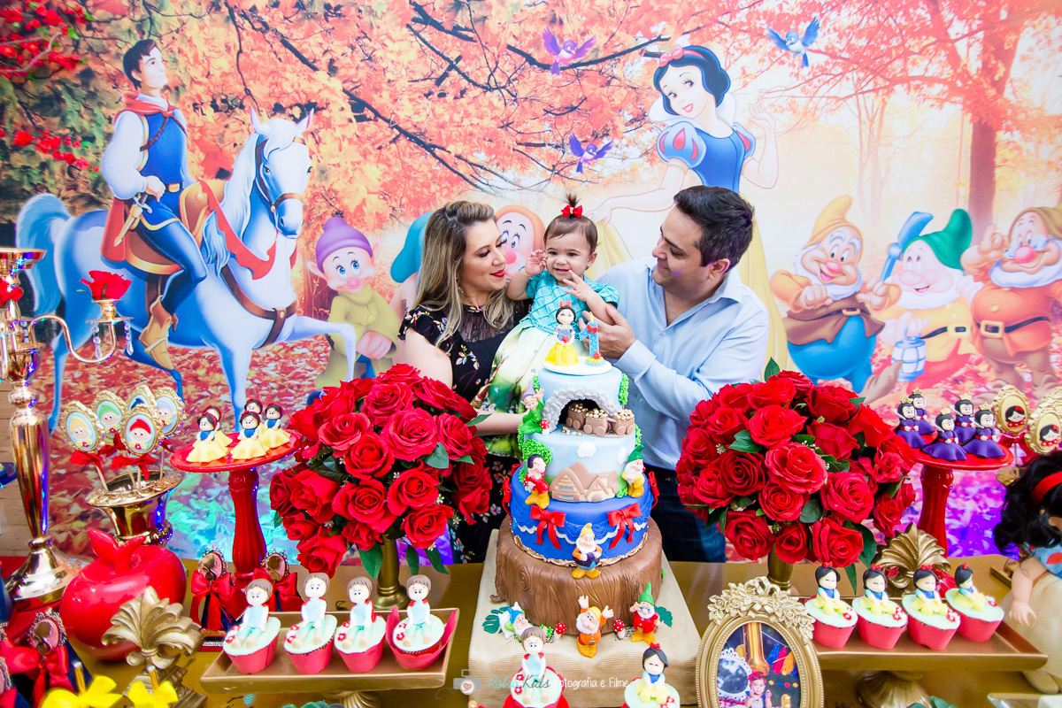 Mesa provençal da Branca de Neve no Buffet Festa Park em Santo André SP