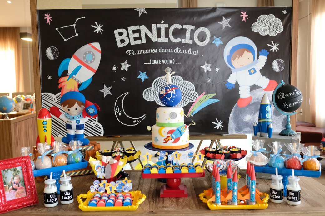 Aniversário 1 ano Benicio camila kobata festa nasa