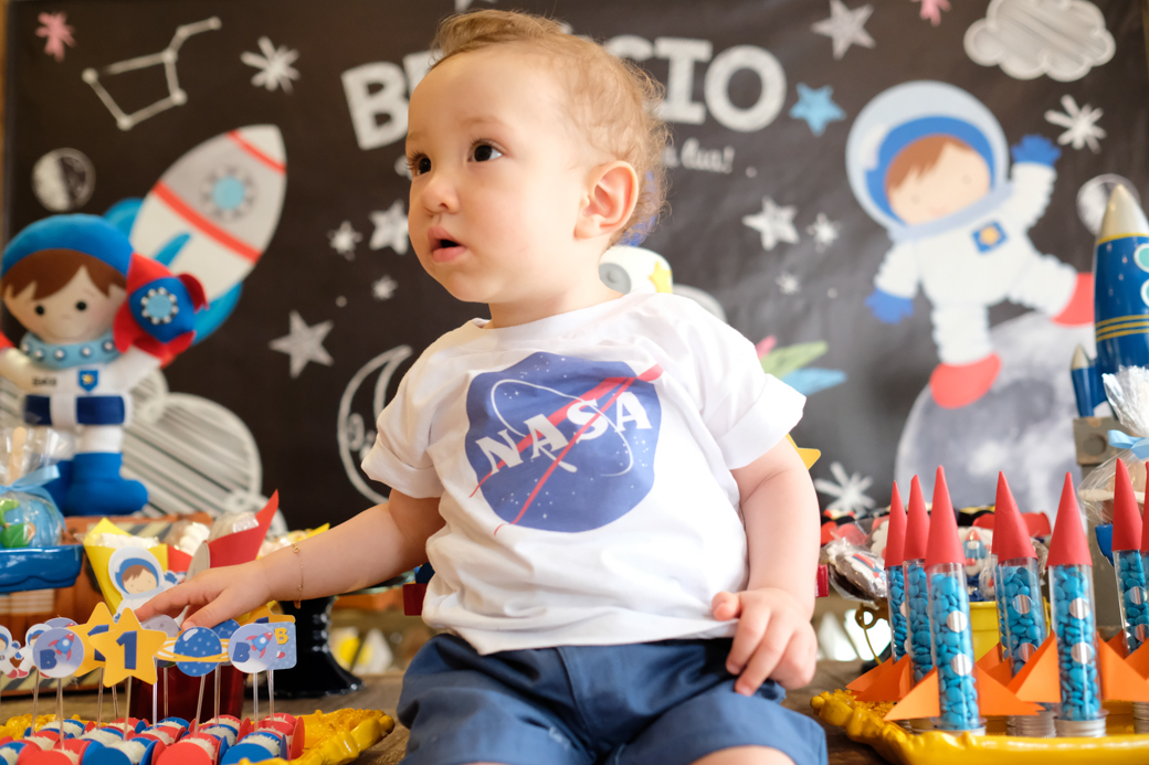 Aniversário 1 ano Benicio camila kobata festa nasa