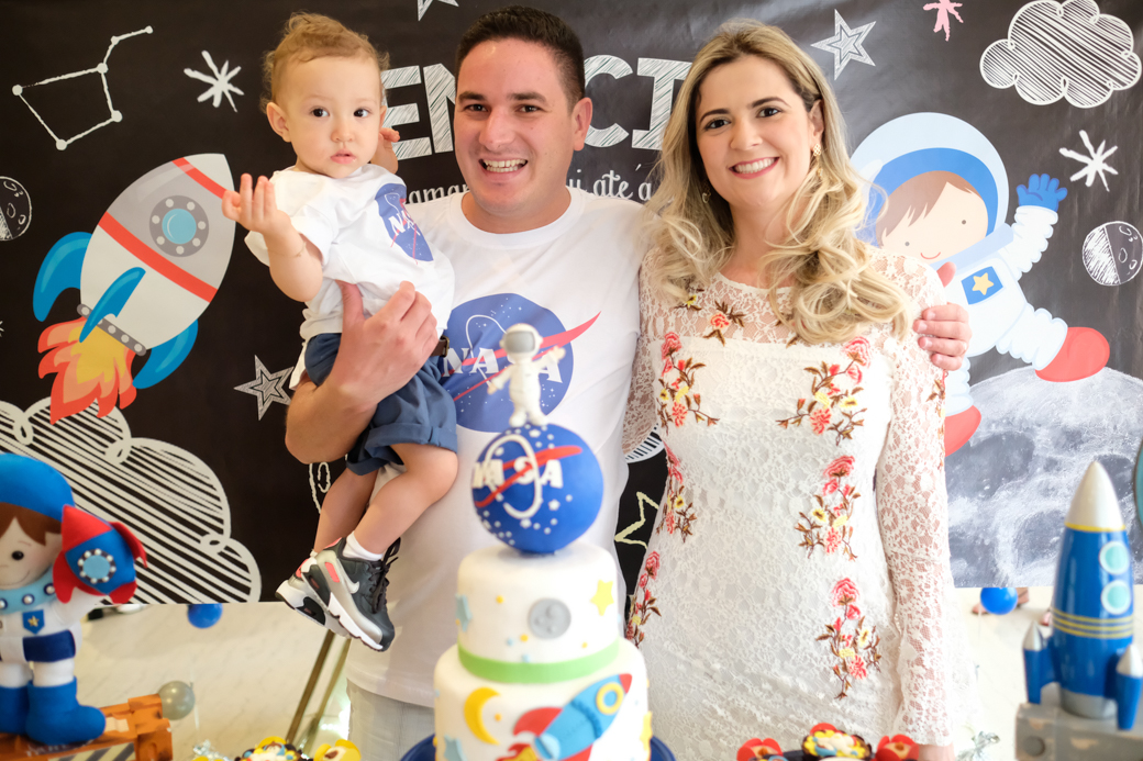 Aniversário 1 ano Benicio camila kobata festa nasa