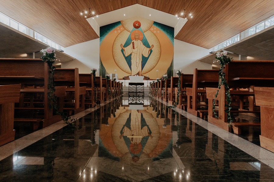 CERIMONIA DE CASAMENTO EM IGREJA CATOLIA PAROQUIA CRISTO RESSUSCITADO EM MARINGA NO PARANA E FOTOGRAFADO POR LUCAS DREHER E ALINE DREHER