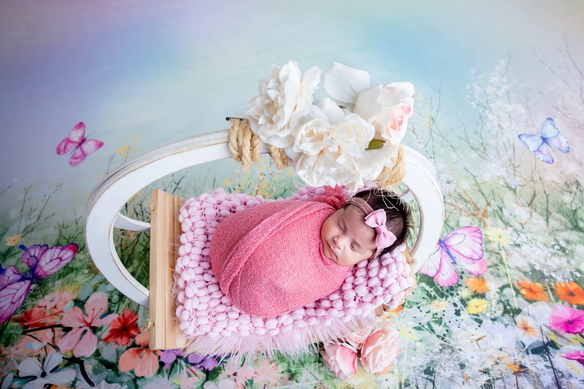 Fotografia newborn Tema jardim 