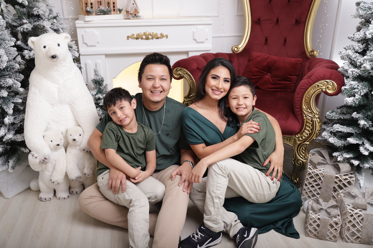 Merry christmas! Nosso natal esta incrível com esse cenário em tons branco e verde 