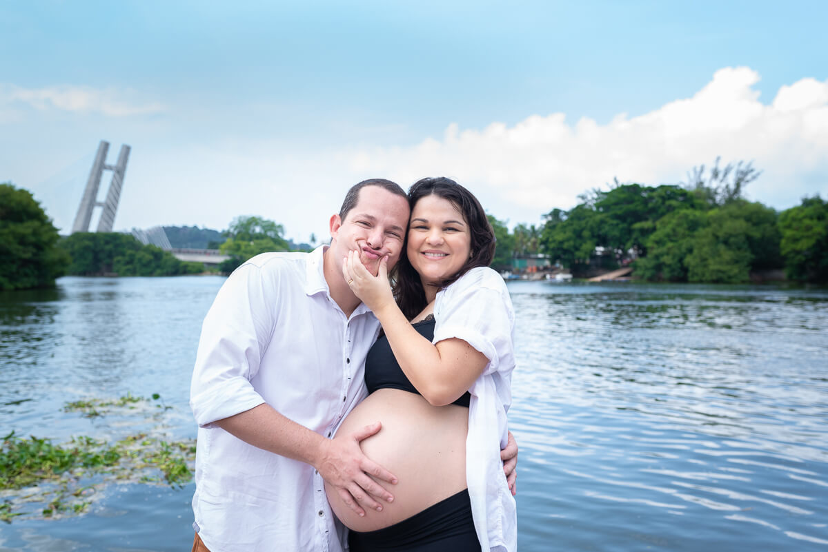 Melina Mantovani e Guido Nunes durante o ensaio fotográfico da espera da Malu, realizado pela fotógrafa Fabiana Bomfim