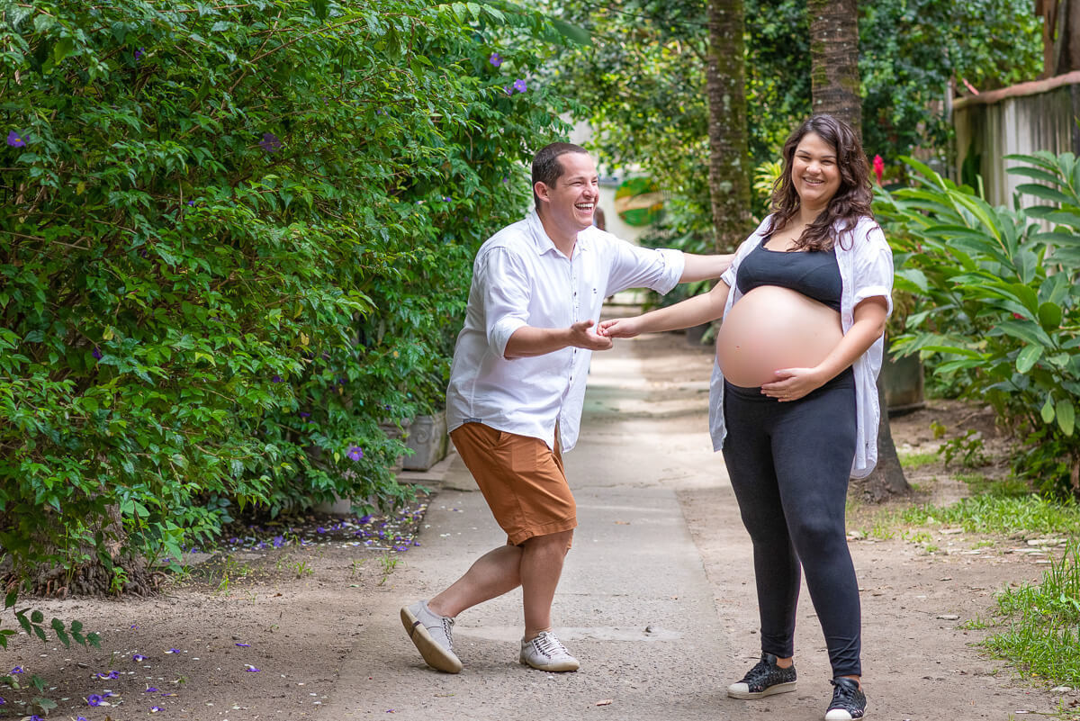 Melina Mantovani e Guido Nunes durante o ensaio fotográfico da espera da Malu, realizado pela fotógrafa Fabiana Bomfim