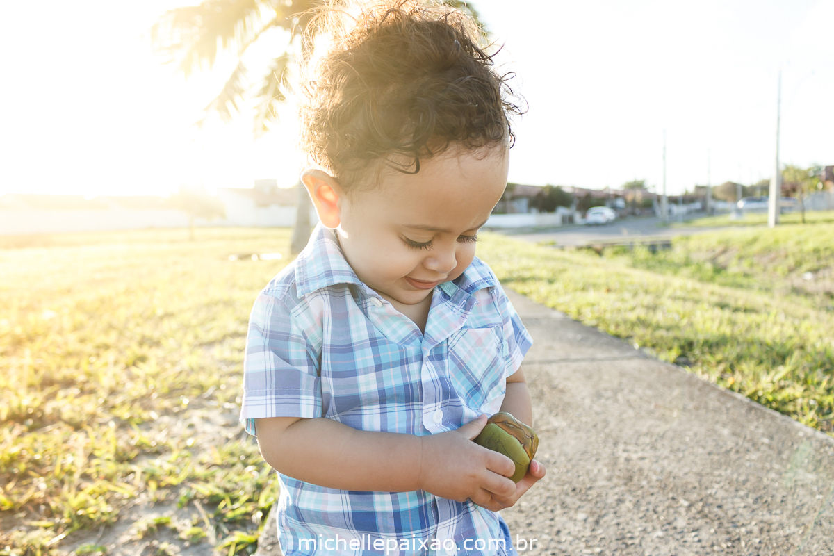 Ensaio externo infantil Praia da Vila Suzano Mucuri Bahia