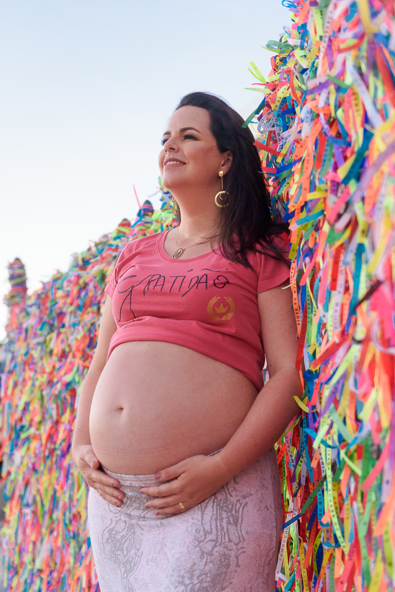 Ensaio fotográfico gestante Farol da Barra e Igreja do Senhor do Bonfim,  de Jamile, Alex e Enzo, a espera de Mariah, em Salvador/BA, 