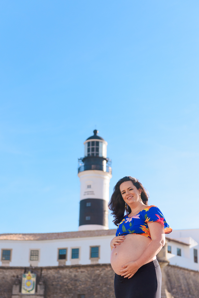 Ensaio fotográfico gestante Farol da Barra e Igreja do Senhor do Bonfim,  de Jamile, Alex e Enzo, a espera de Mariah, em Salvador/BA, 