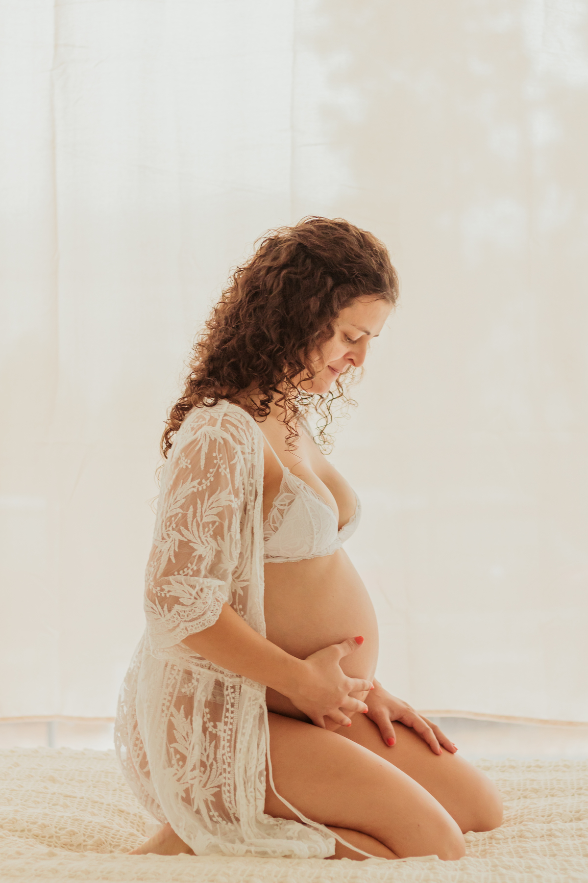 Sessão fotográfica grávida - Estúdio