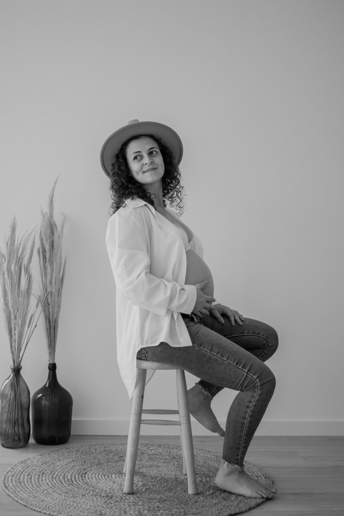 Sessão fotográfica grávida - Estúdio