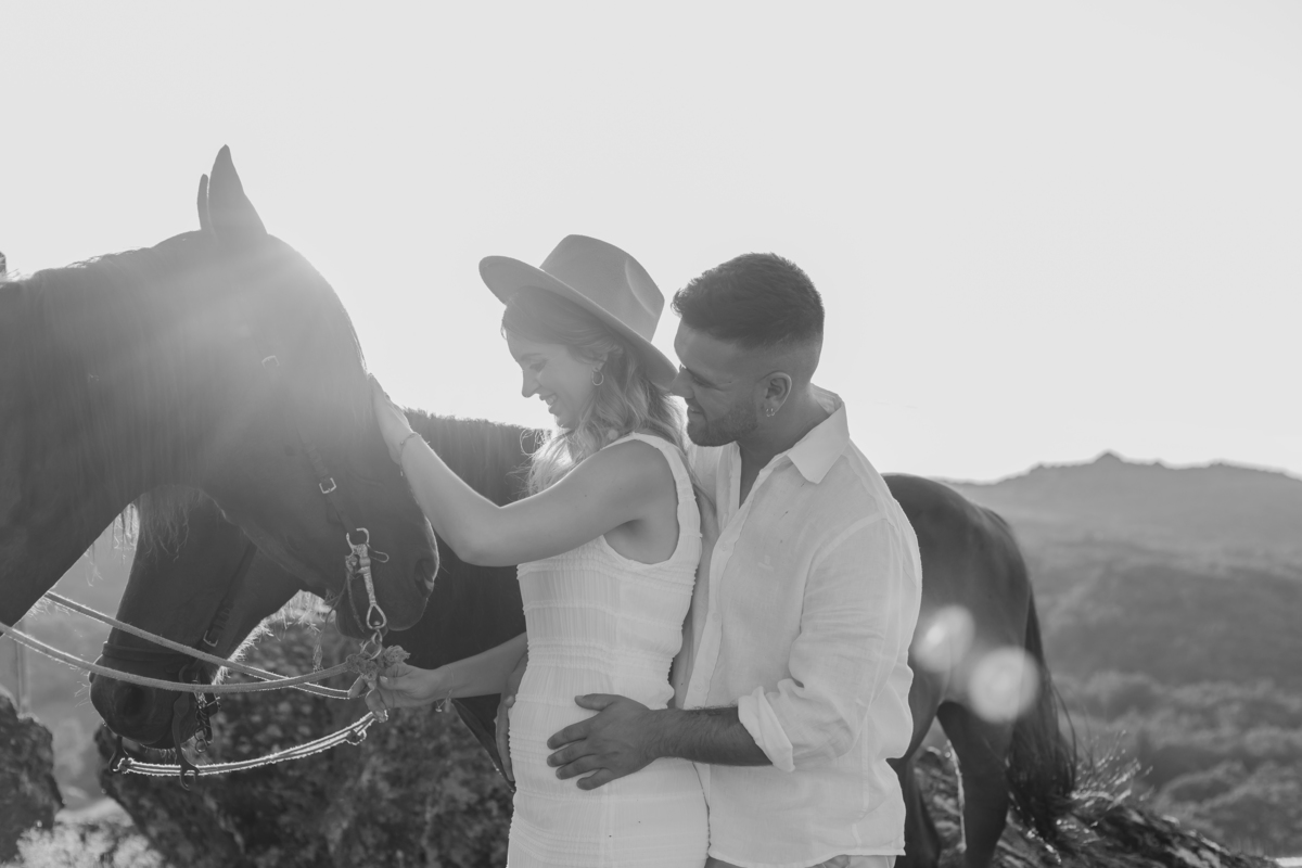Sessão fotográfica Grávida com cavalos