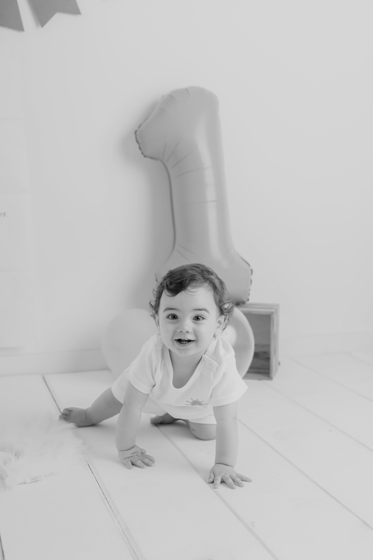 Sessão de smash the cake em estúdio