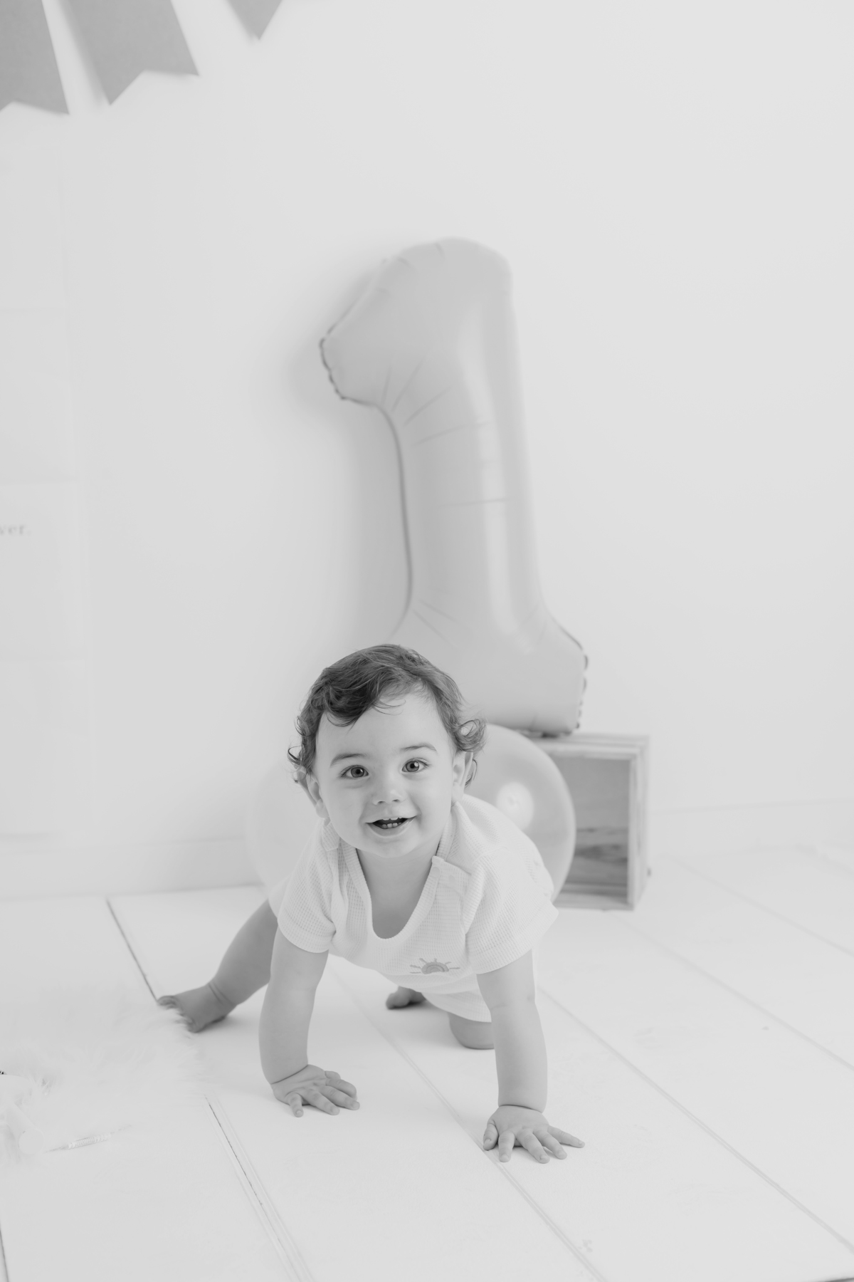 Sessão de smash the cake em estúdio