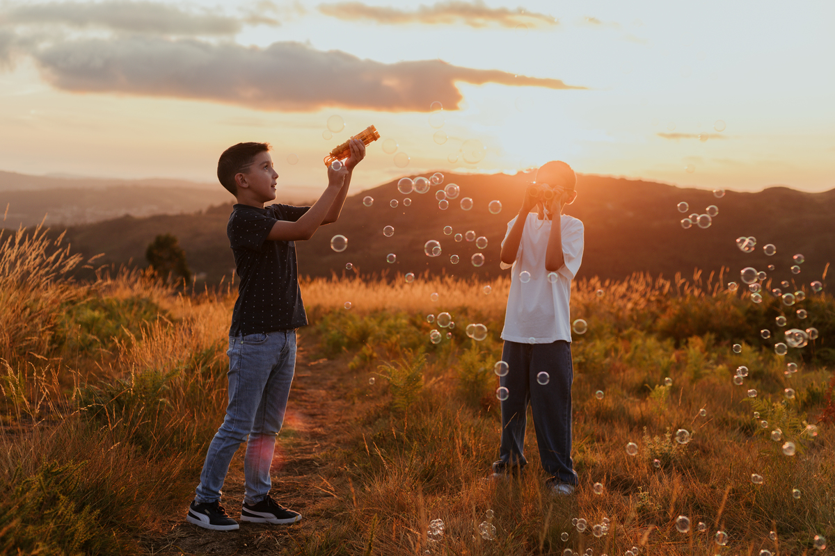 Sessão de crianças no exterior
