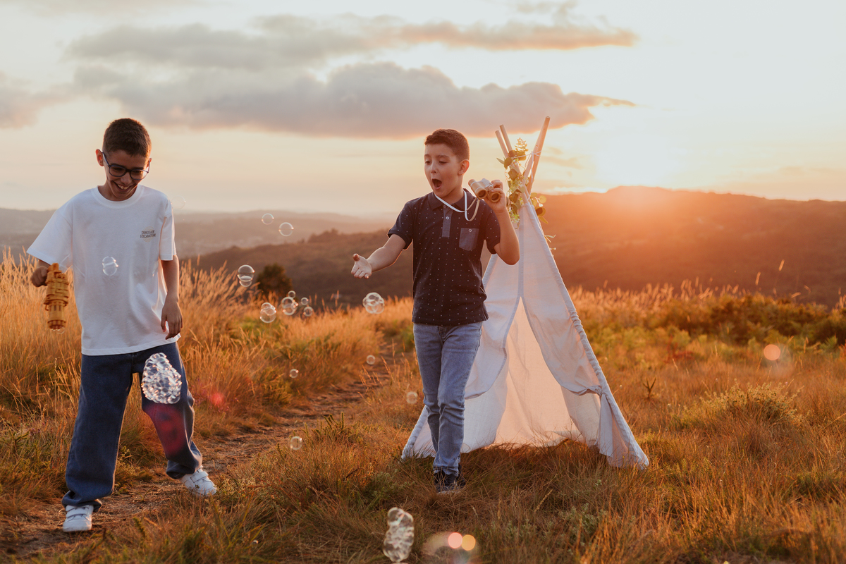 Sessão de crianças no exterior