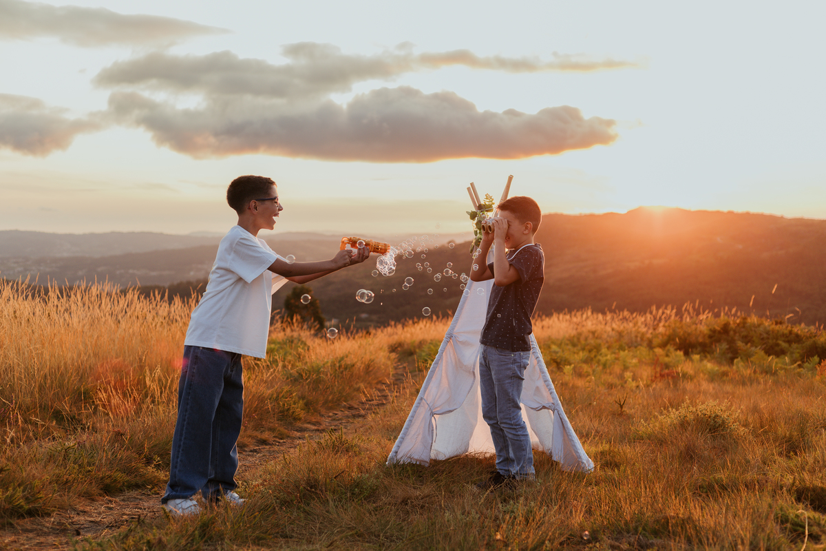 Sessão de crianças no exterior