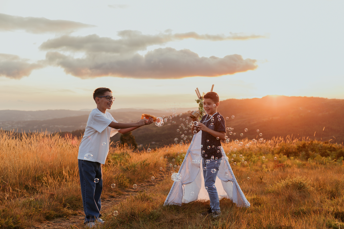 Sessão de crianças no exterior