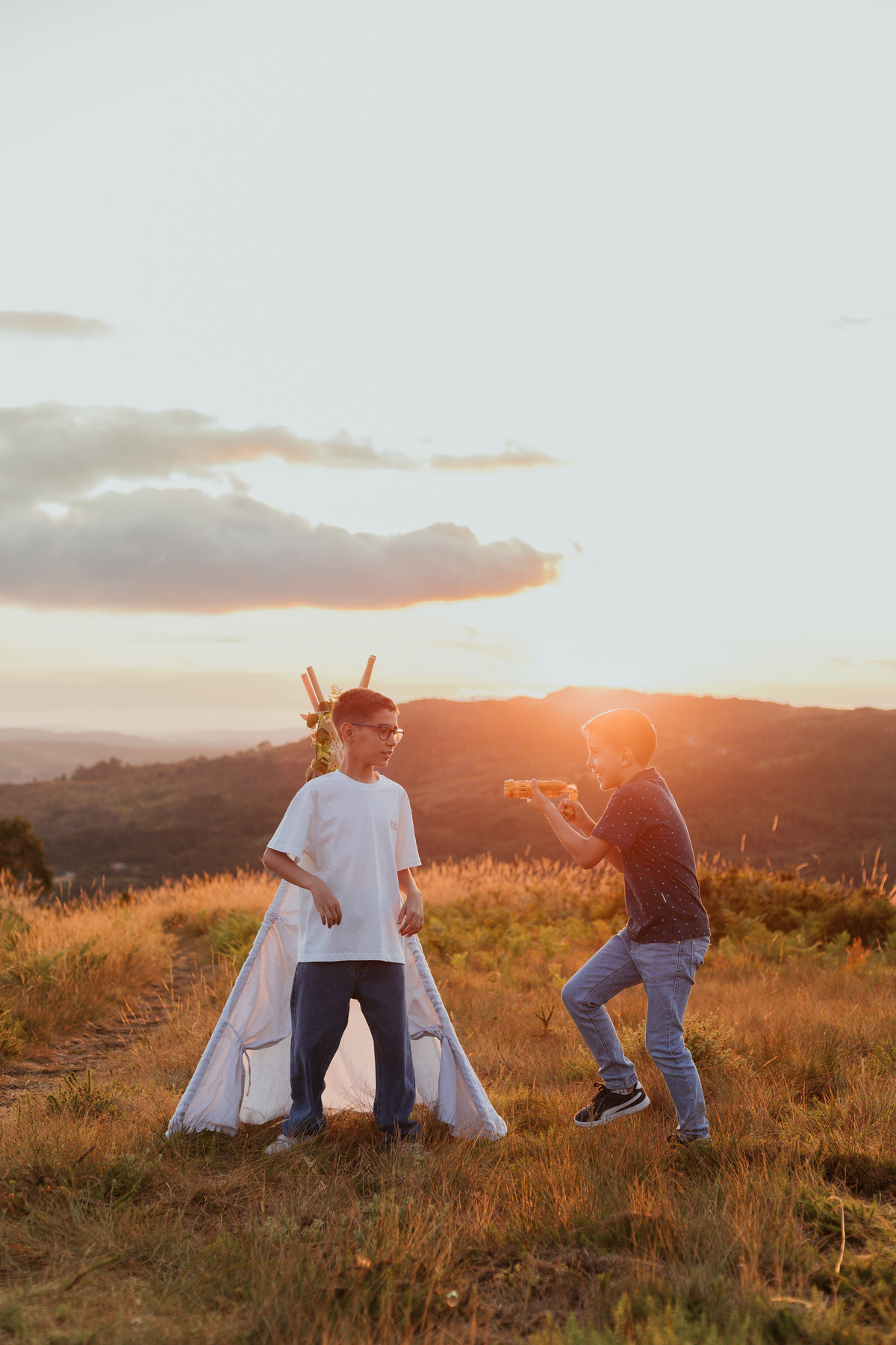 Sessão de crianças no exterior