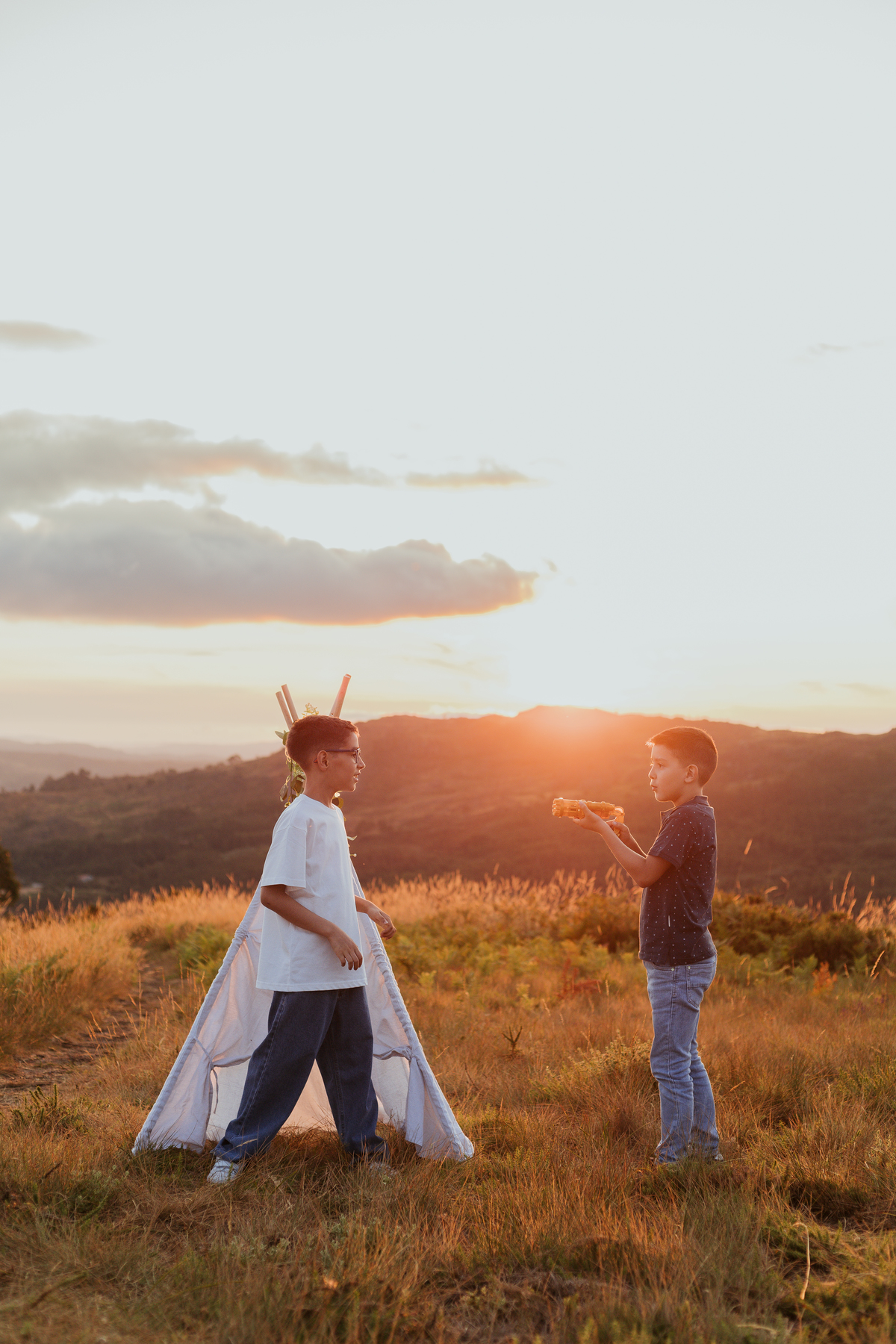 Sessão de crianças no exterior
