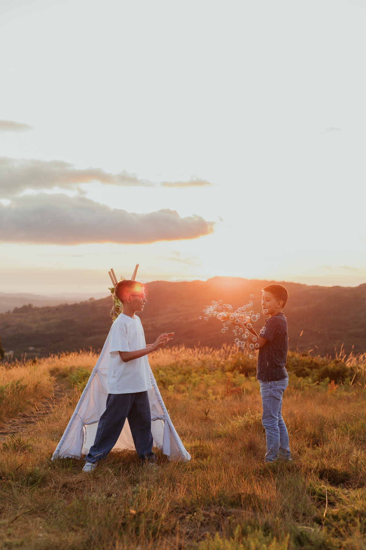 Sessão de crianças no exterior
