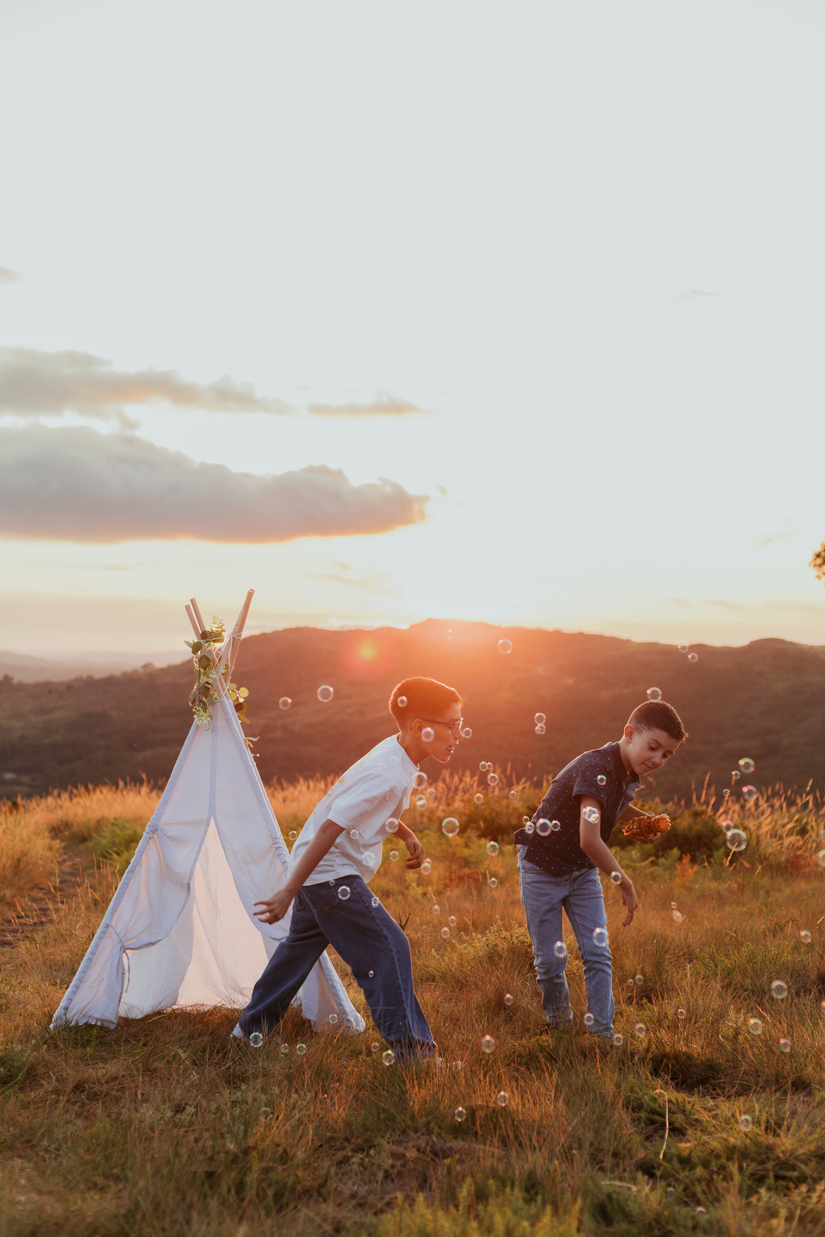 Sessão de crianças no exterior