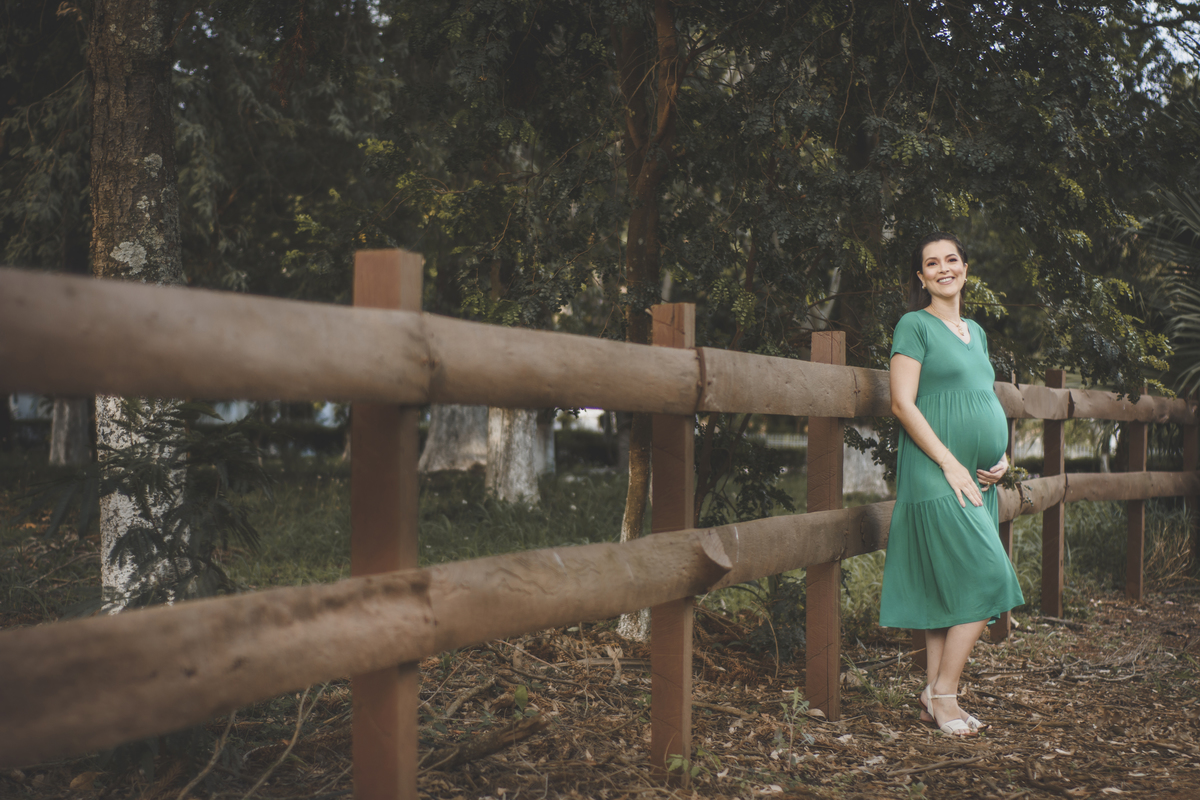 Foto de gestante na fazenda