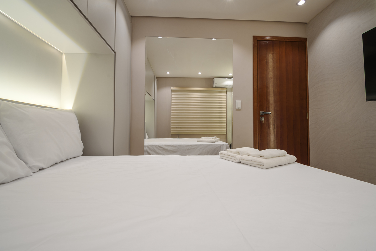 Fotos de apartamento de 27m² em Foz do Iguaçu, disponível para locação no Airbnb.